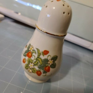 Vintage | Avon | Shaker | Porcelain | Strawberry | 22K Gold Trim |