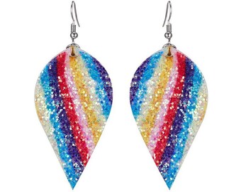 Rainbow Sparkle Teardrop Earrings