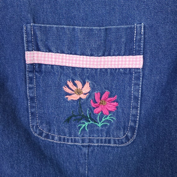 Vintage Bill Blass Denim Embroidered Button Down … - image 3