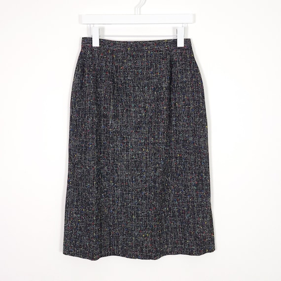 Vintage Chequers Tweed Wool Blend Pencil Skirt - image 1