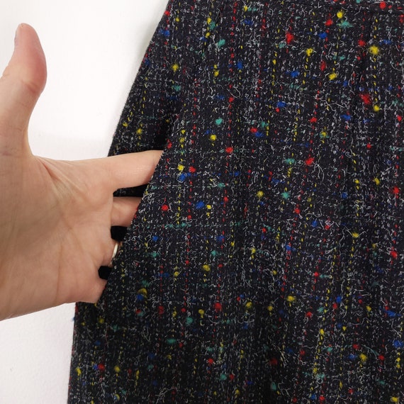 Vintage Chequers Tweed Wool Blend Pencil Skirt - image 3