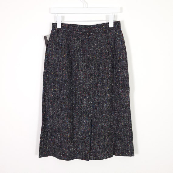 Vintage Chequers Tweed Wool Blend Pencil Skirt - image 9