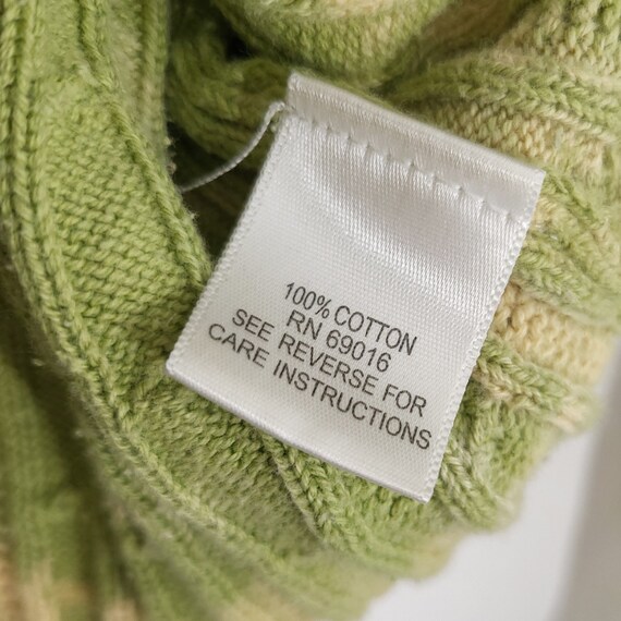 Studio Works Y2K Green Henley Cable Knit Tie Dye … - image 5