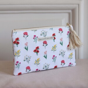 Piccola borsa in cotone biologico - Piccola fantasia a fiori.