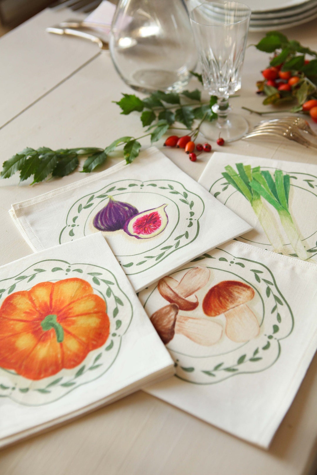 Serviettes De Table Citrouilles Personnalisées Pour Les Fêtes D'automne