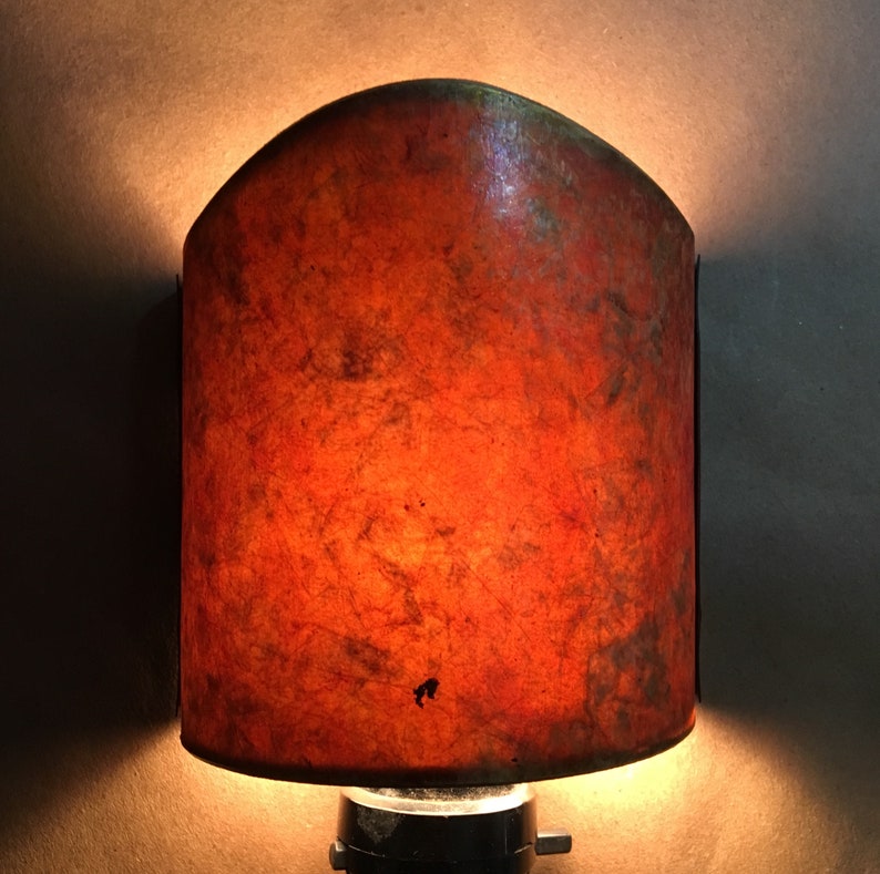 Mica Lampshade Vintage Or Antique Style Hi Rise Shield For Small Lamp Sconce