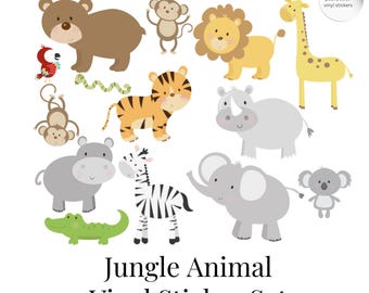 Adesivos de vinil de animais da selva: decalques de parede para berçário de safári