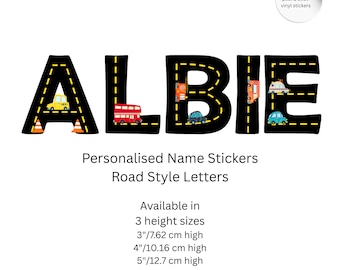 Personalized Road Transport Name Vinyl Wall Stickers: Quirky Vehicle Design