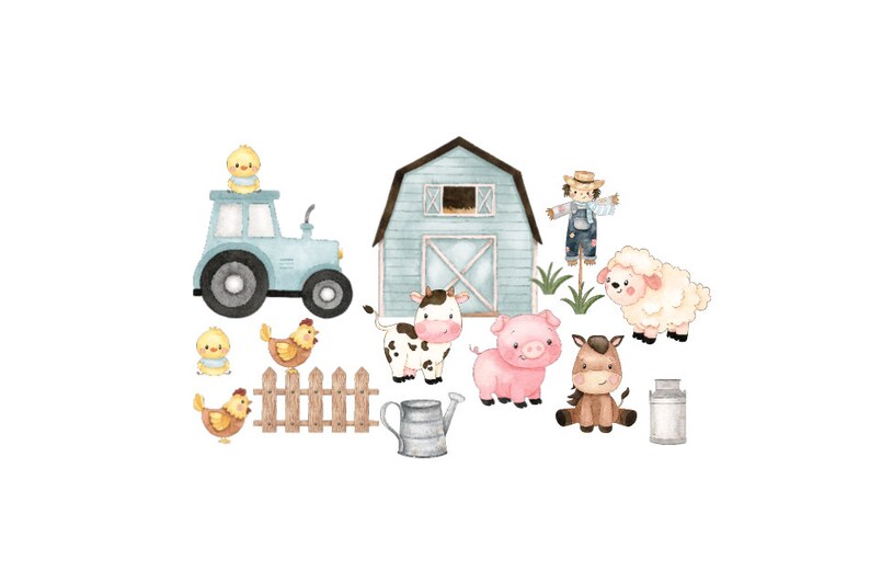 Farm Animal Stickers Farm Animals Vinyl Decal Stickers Wall Etsy UK