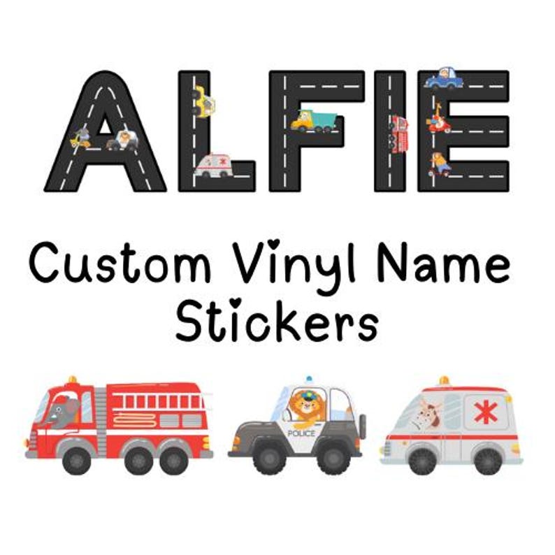 Personalised Animal Transport Name Wall Decals: Road Letter Stickers - Etsy