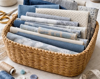 Mixed Fabric Bundle, Designer Sample Book Offcuts, Coordinated Cotton Blend Craft Fabrics