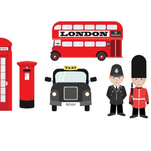 London Stickers, Personalised Taxi Stickers, London Vinyl Wall Stickers, Playroom Decor, British Theme, London Theme Nursery, British Decor,