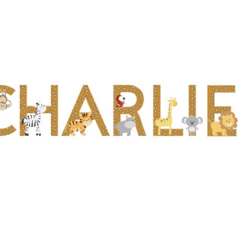 Safari Animal Height Chart Safari Wall Sticker Wall Decal Etsy