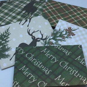 Mini envelopes com design de Natal, 5 envelopes artesanais tamanho 9 cm x 6,5 cm