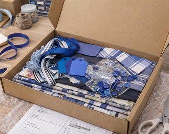 Mixed Fabric Scrap Box, Assorted Colours & Textures, Sustainable Repurposed Fabric Offcuts