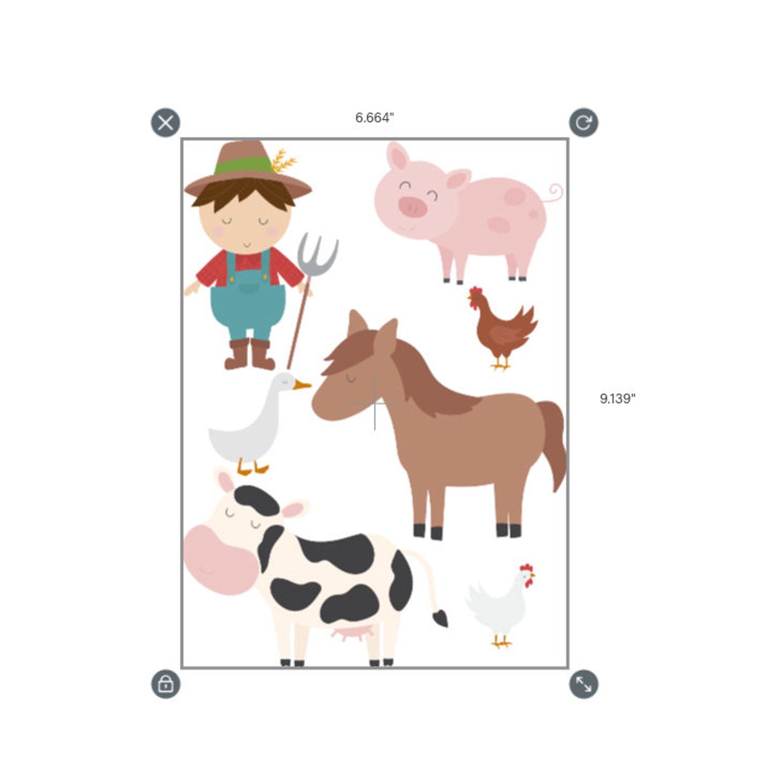 Farm Yard Animal Stickers Farm Animals Vinyl Decal Stickers Etsy