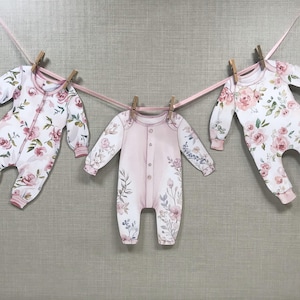 Guirlande de douche bébé toile rose, guirlande de baby shower toile rose, nid d'abeille fille, style corde à linge avec mini pinces en bois,