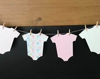 Baby Shower Vest Bunting: Pink, Blue, Neutral Garland