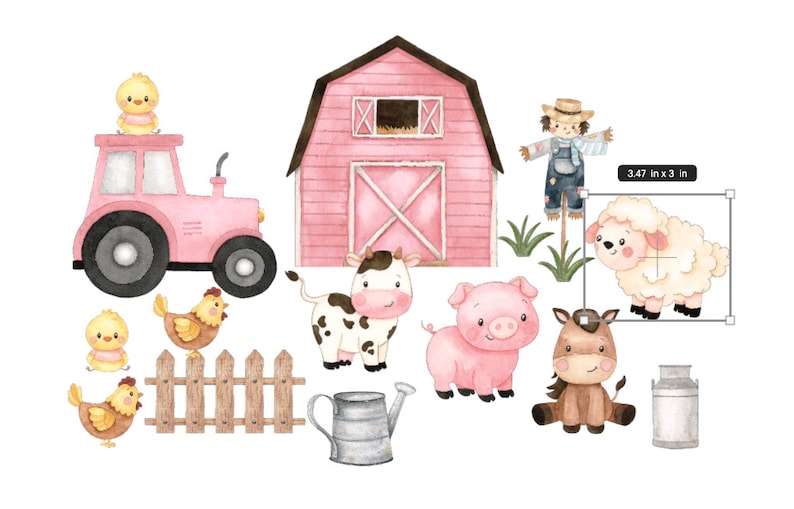 Farm Animal Stickers Farm Animals Vinyl Decal Stickers Wall Etsy UK