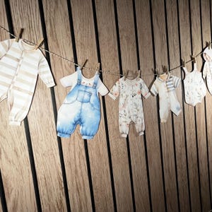 Pastel Baby Clothesline Bunting: Baby Shower Decoration