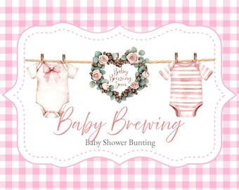 Baby braut bald Wimpelkette | Baby Shower Wäscheleine Girlande