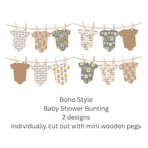 Boho Baby Shower Bunting: Neutral Vest Garland Decoration