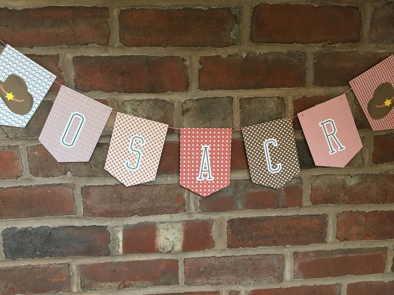 cowboy hat Nursery Birthday 1st rodeo party garland Rodeo party Cowboy Themed Personalised Bunting Ideal Bedroom Decoration Party
