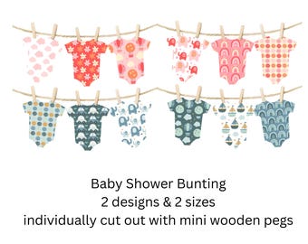 Baby Shower Vest Bunting: Pink or Blue Garland Decor