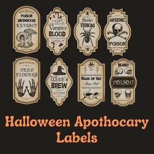 Etiquetas De Botellas De Vino Halloween Uozonit - 50 Pegatinas De Poción Mágica