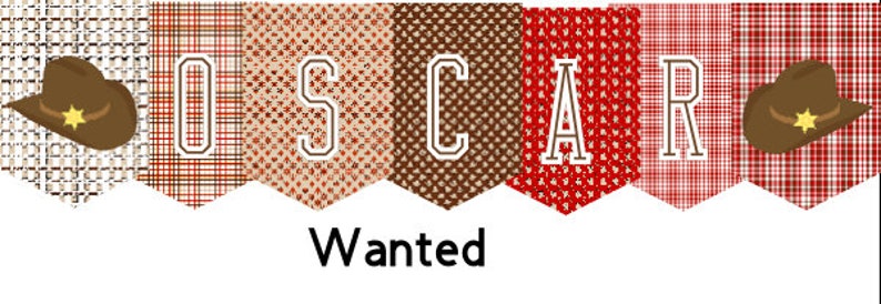 cowboy hat Nursery Birthday 1st rodeo party garland Rodeo party Cowboy Themed Personalised Bunting Ideal Bedroom Decoration Party