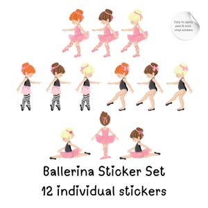 Balletttänzer-Aufkleber, Ballerina-Vinyl-Aufkleber, Vinyl-Ballett-Tänzer-Aufkleber, rosa Ballett-Vinyl-Aufkleber, Mädchen-Schlafzimmer-Wandaufkleber,