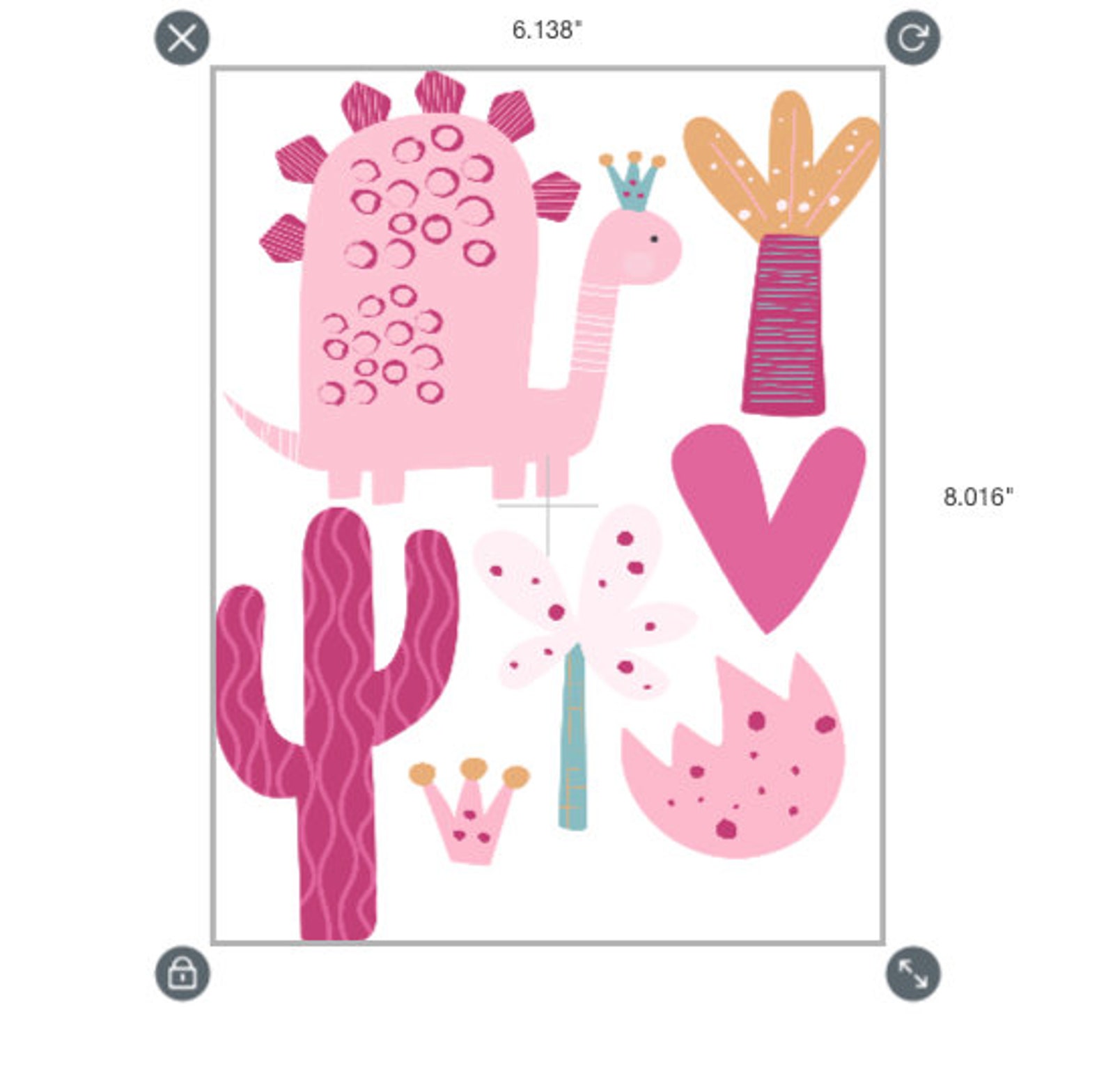 Pink Dinosaur Stickers Dinosaur Vinyl Bedroom Stickers Etsy