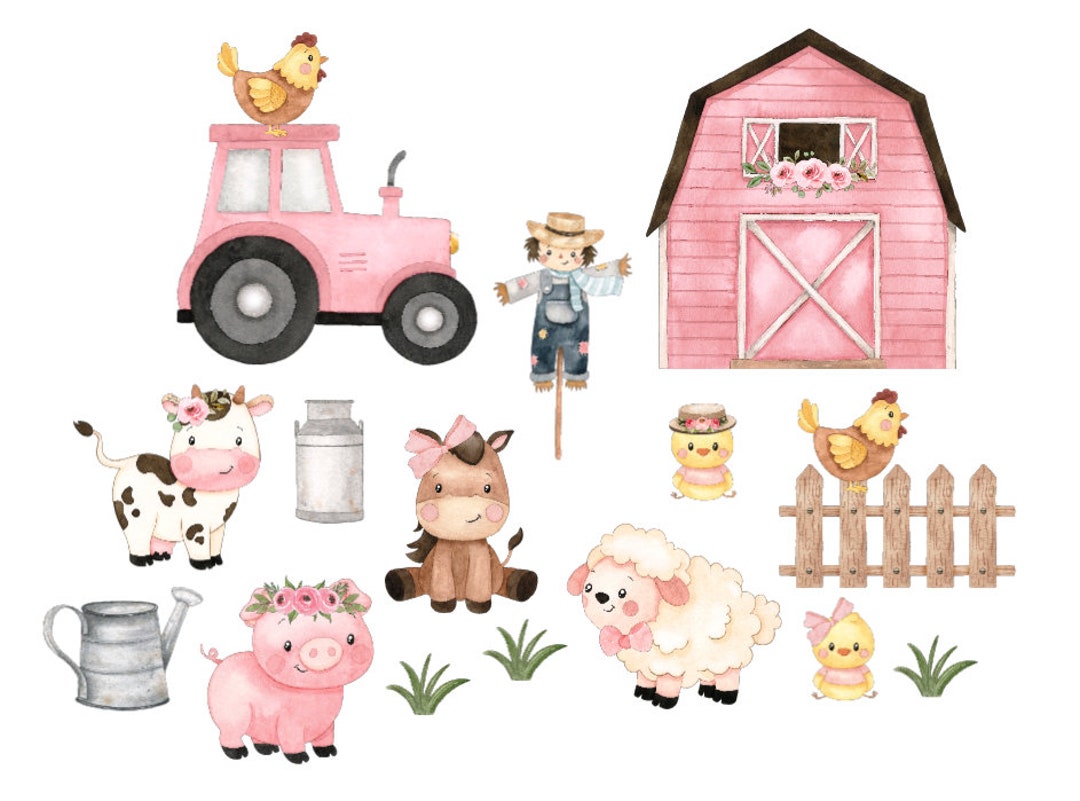 Farm Yard Stickers, Farm Animals Vinyl Decal Stickers, Wall Stickers