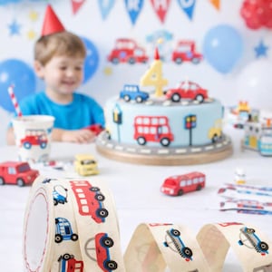 Transport Cotton Ribbon: Cars, Trucks, Buses, Gift Wrap (15mm/25mm, 1 Meter Lengths) Bertie’s Bows