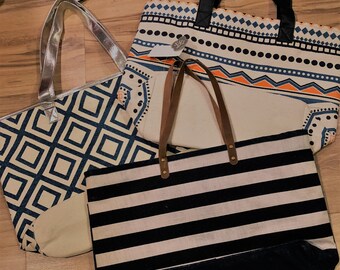 Beach Bags - Beach Totes - Canvas - Monogrammed Tote