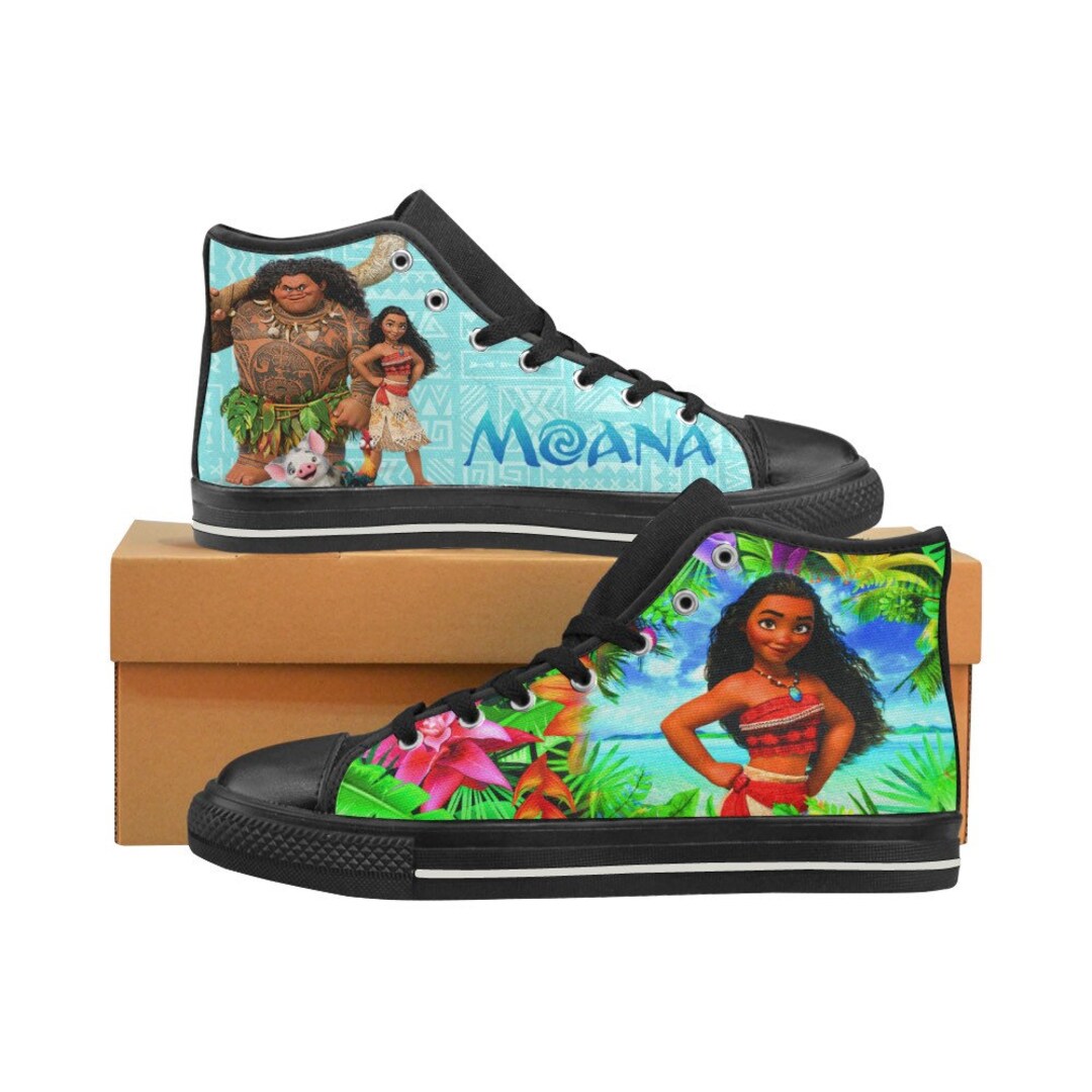 High Top Canvas Moana Kids Shoe Custom Design Etsy