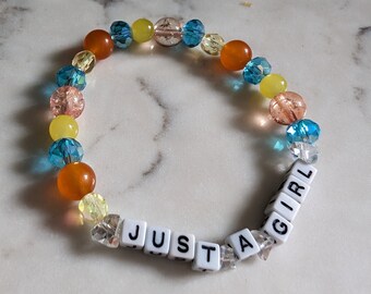 JUST A GIRL | gwen stefani, no doubt, tragic kingdom, feminist, beaded bracelet, 90s