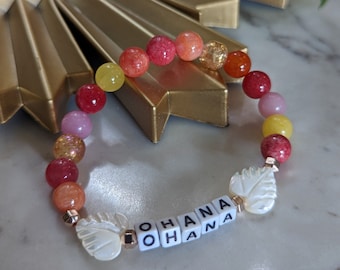 OHANA Gemstone Bracelet: Lilo & Stitch Inspired Beaded Jewelry