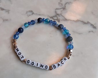 NOT GOING BACK Beaded Bracelet: Sodalite, Crystal, Rose Gold