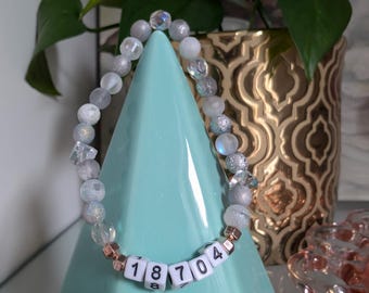 ZIP CODE | going away gift, college student, moving, home sweet home, beaded bracelet