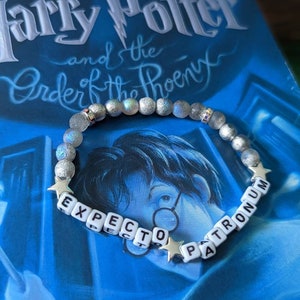 wizard spell beaded bracelet | gemstone bracelet, wizarding, magic, silver, star, druzy