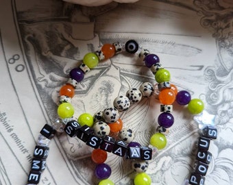 HOCUS POCUS | halloween bracelet stack, i smell children, disney, beaded stretch bracelets
