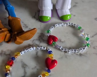 COWBOY & SPACEMAN FRIENDS | beaded bracelet, toy story, lighyear, woody, buzz