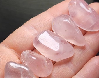 Rose Quartz Tumbled Crystal, Natural Polished Pink Quartz Gemstone