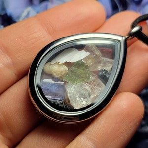 Synergy 12 Crystal Pendant: Full Set of High Vibration Stones ~ Moldavite, Tanzanite, Phenacite...