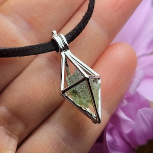 Real moldavite pendant top