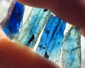 Cristal de cyanite bleue gemme - cyanite bleue - pierre de cyanite bleue - lames de cyanite bleue - cyanite bleue brute - cristal de cyanite - cyanite bleue brute