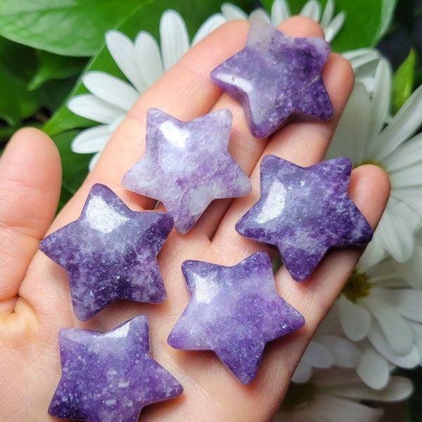 Lepidolite Crystal / Lepidolite Stars / Lepidolite Stone / Lepidolite Moon / Lepidolite Carving / Lepidolite Worry Stone / Purple Lepidolite