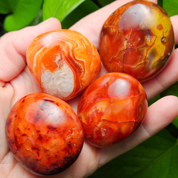 Carnelian Palm Stone / Carnelian Polished / Tumbled Carnelian / AA Madagascar Carnelian / Carnelian Stone / Carnelian Crystal / Polished