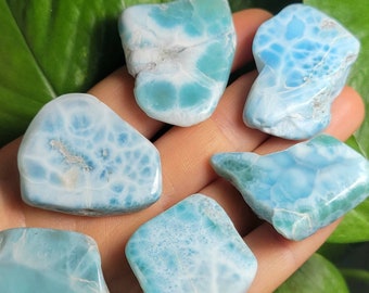 Larimar Crystal Slice / Polished Larimar / Larimar Slice / Larimar Slab / Larimar Stone / Larimar Tumble / Larimar Tumble / Larimar Crystal